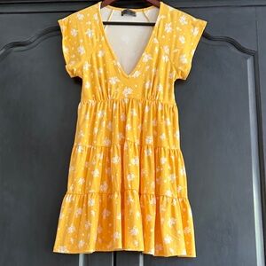 Urban Outfitters Yellow and White Floral mini dress